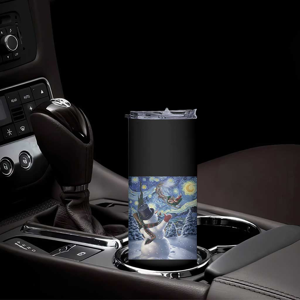 Christmas Snowman Starry Night Skinny Tumbler TS14 Print Your Wear