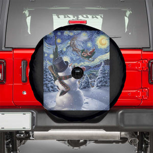 Christmas Snowman Starry Night Spare Tire Cover TS14 Black Print Your Wear