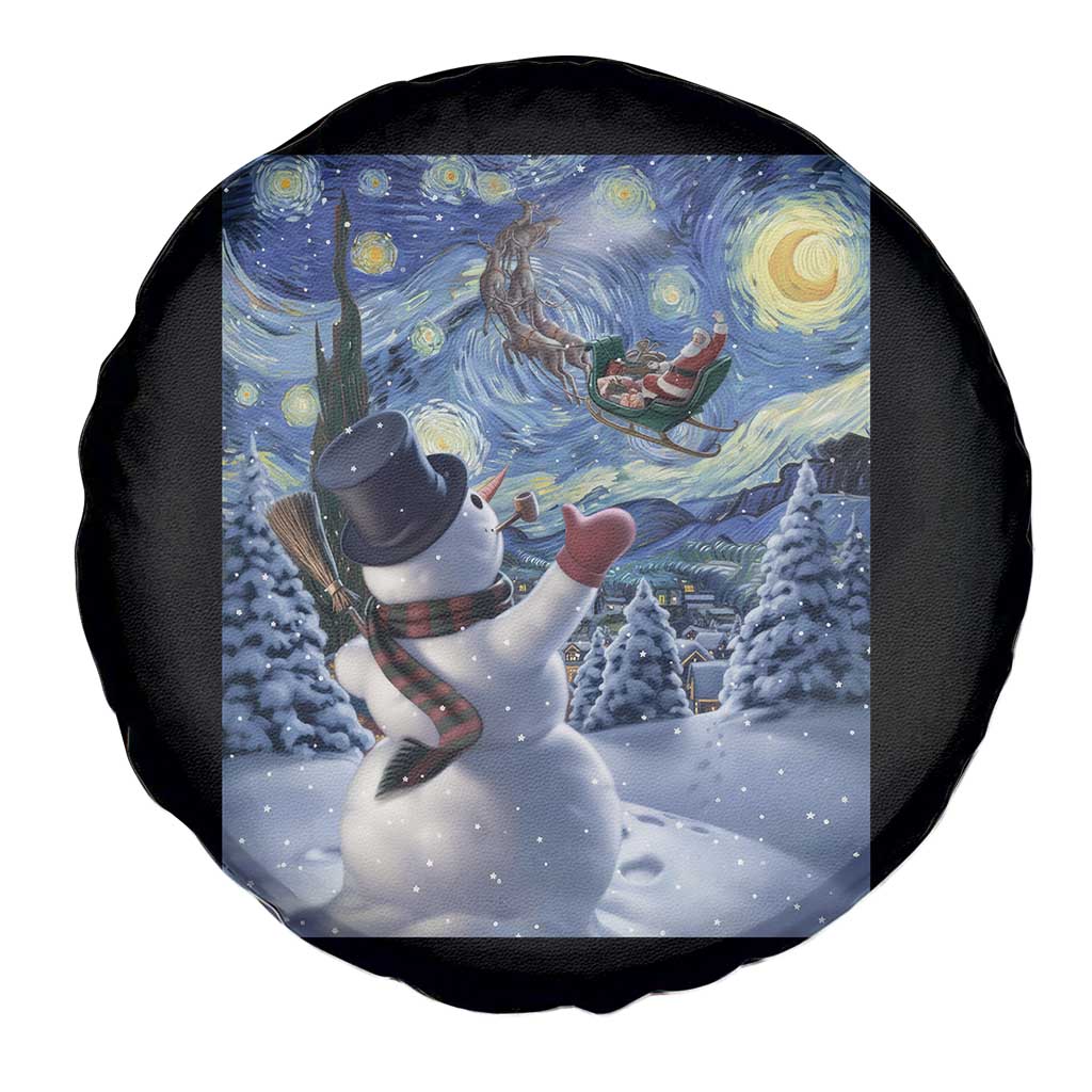 Christmas Snowman Starry Night Spare Tire Cover TS14 Print Your Wear