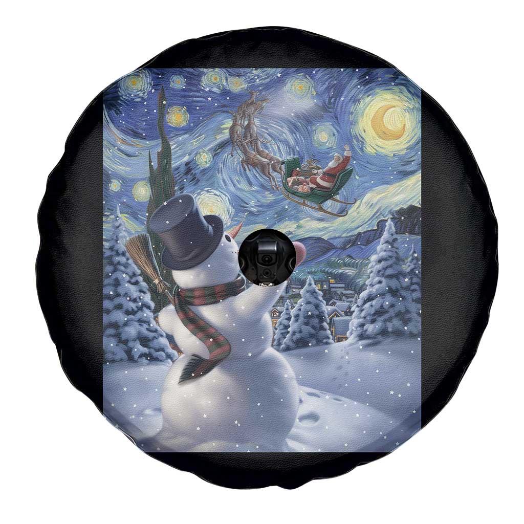 Christmas Snowman Starry Night Spare Tire Cover TS14 Print Your Wear