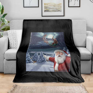 Funny Santa With Bigfoot Selfie Christmas Throw Blanket TS14 Print Your Wear