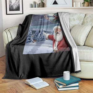 Funny Santa With Bigfoot Selfie Christmas Throw Blanket TS14 Print Your Wear