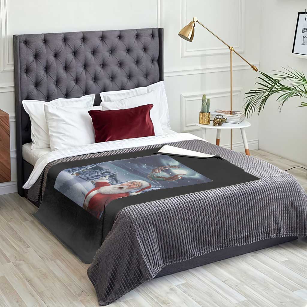 Funny Santa With Bigfoot Selfie Christmas Throw Blanket TS14 Print Your Wear