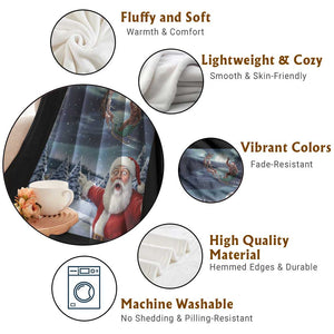 Funny Santa With Bigfoot Selfie Christmas Throw Blanket TS14 Print Your Wear