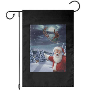 Funny Santa With Bigfoot Selfie Christmas Garden Flag TS14 Black Print Your Wear