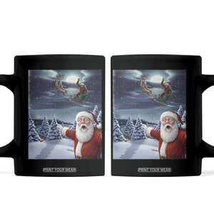 Funny Santa With Bigfoot Selfie Christmas Coffee Mug TS14 Black Print Your Wear