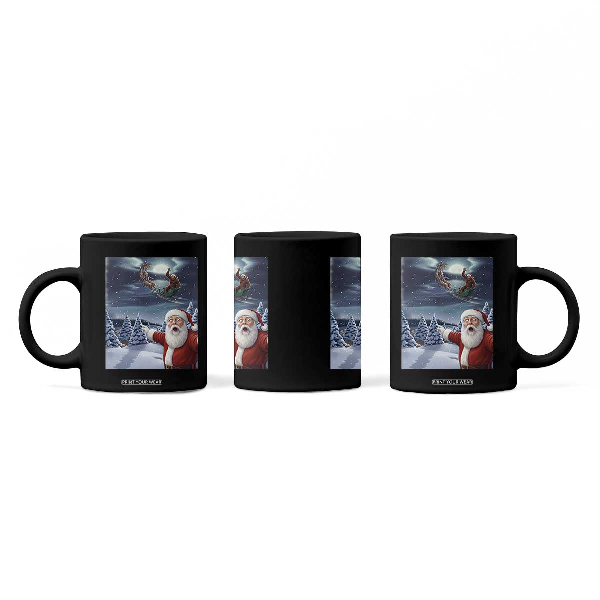 Funny Santa With Bigfoot Selfie Christmas Coffee Mug TS14 Print Your Wear