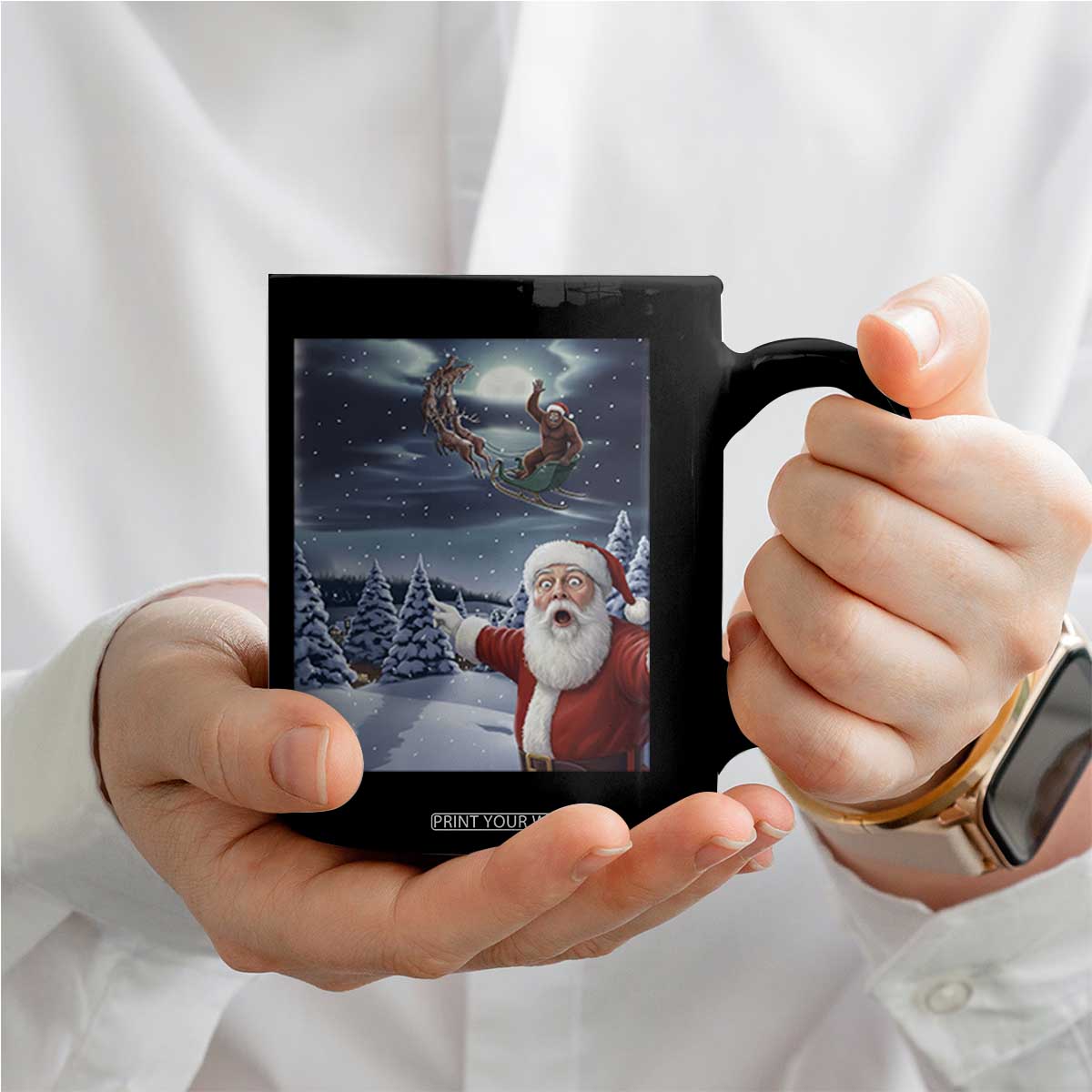 Funny Santa With Bigfoot Selfie Christmas Coffee Mug TS14 Print Your Wear