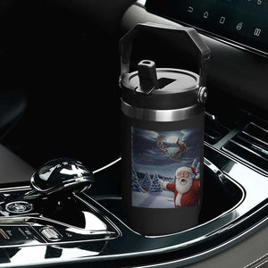 Funny Santa With Bigfoot Selfie Christmas Flip Straw Tumbler TS14 Print Your Wear