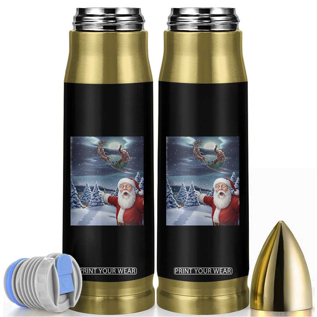 Funny Santa With Bigfoot Selfie Christmas Bullet Tumbler TS14 Black Print Your Wear