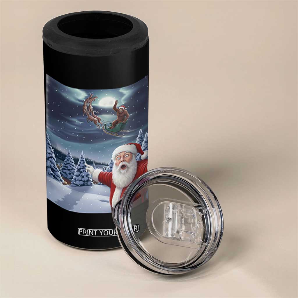 Funny Santa With Bigfoot Selfie Christmas 4 in 1 Can Cooler Tumbler TS14 Print Your Wear