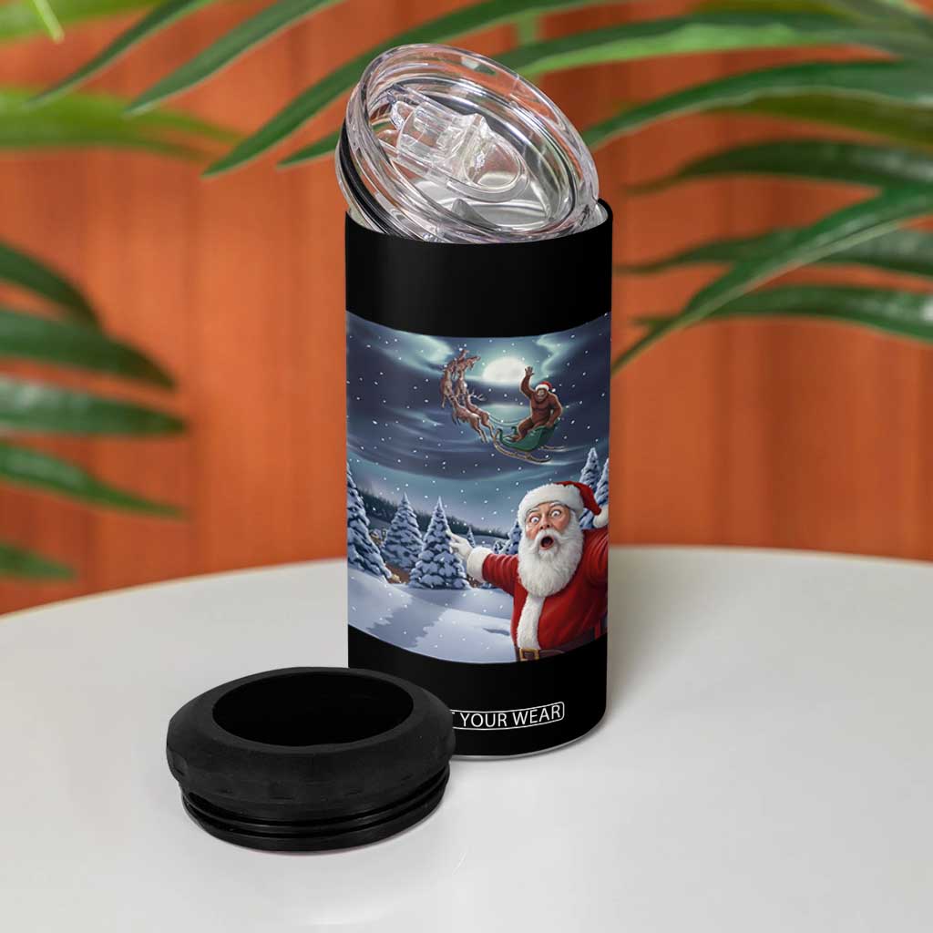 Funny Santa With Bigfoot Selfie Christmas 4 in 1 Can Cooler Tumbler TS14 Print Your Wear