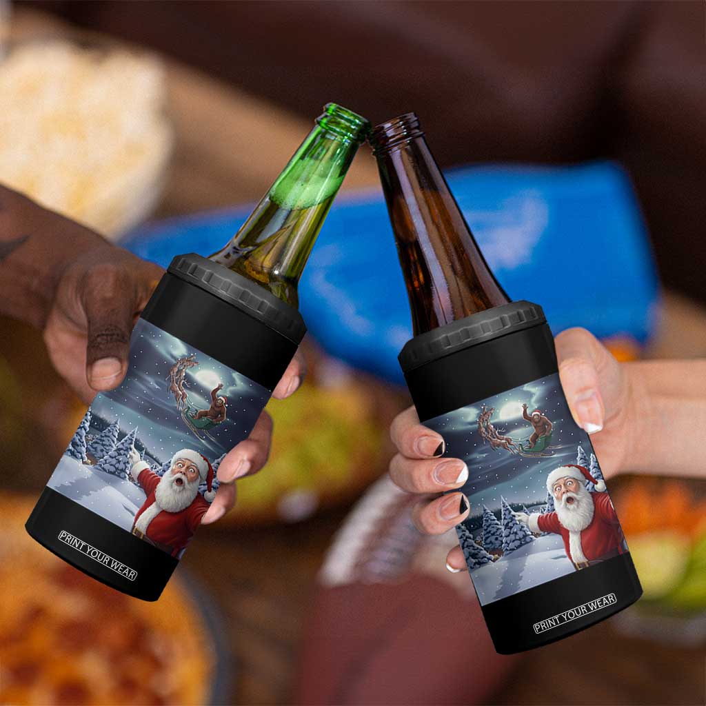 Funny Santa With Bigfoot Selfie Christmas 4 in 1 Can Cooler Tumbler TS14 Print Your Wear