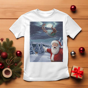Funny Santa With Bigfoot Selfie Christmas T Shirt TS14 White Print Your Wear