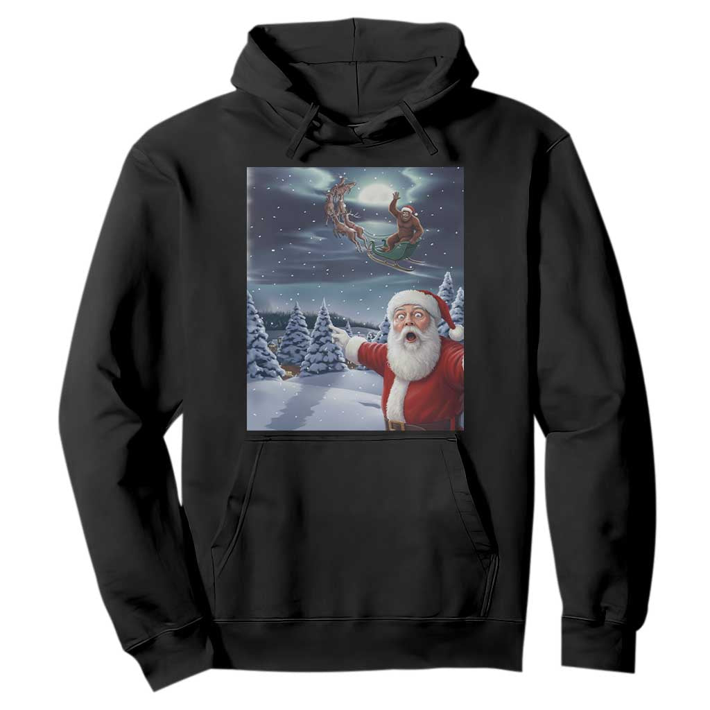Funny Santa With Bigfoot Selfie Christmas Hoodie TS14 Black Print Your Wear