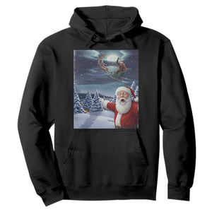 Funny Santa With Bigfoot Selfie Christmas Hoodie TS14 Black Print Your Wear