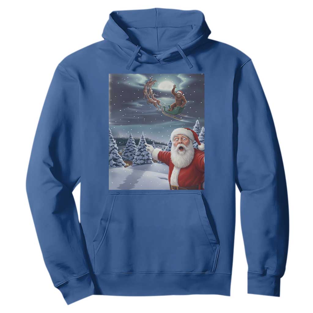 Funny Santa With Bigfoot Selfie Christmas Hoodie TS14 Royal Blue Print Your Wear