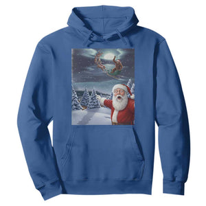 Funny Santa With Bigfoot Selfie Christmas Hoodie TS14 Royal Blue Print Your Wear