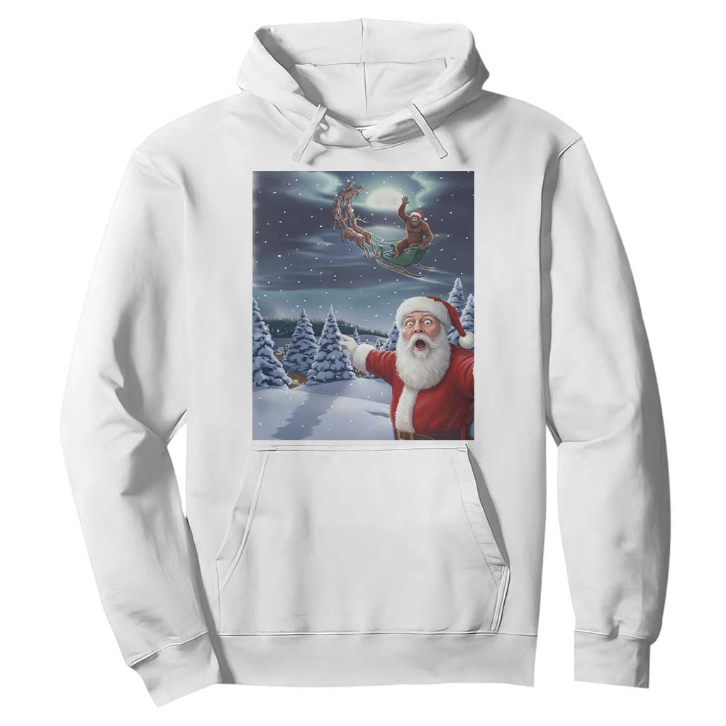 Funny Santa With Bigfoot Selfie Christmas Hoodie TS14 White Print Your Wear