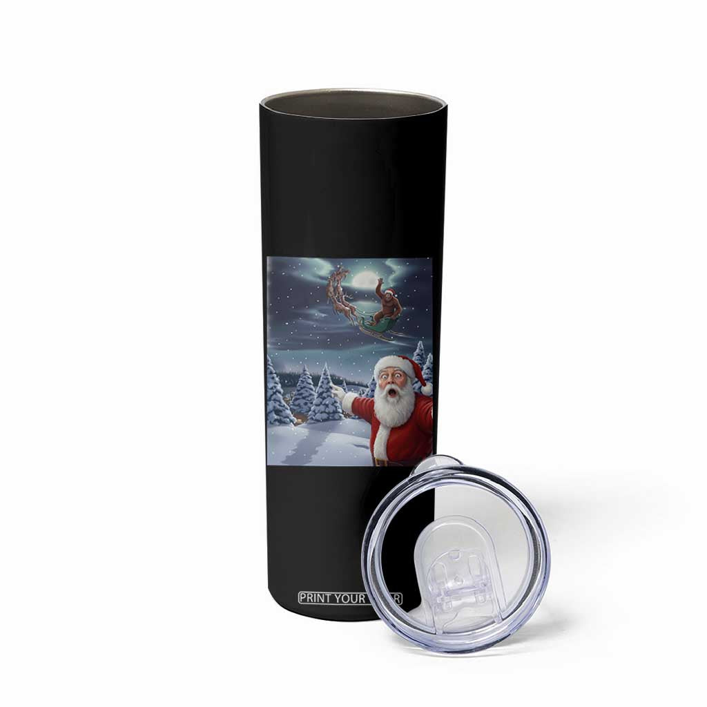 Funny Santa With Bigfoot Selfie Christmas Skinny Tumbler TS14 Print Your Wear