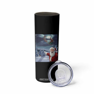 Funny Santa With Bigfoot Selfie Christmas Skinny Tumbler TS14 Print Your Wear