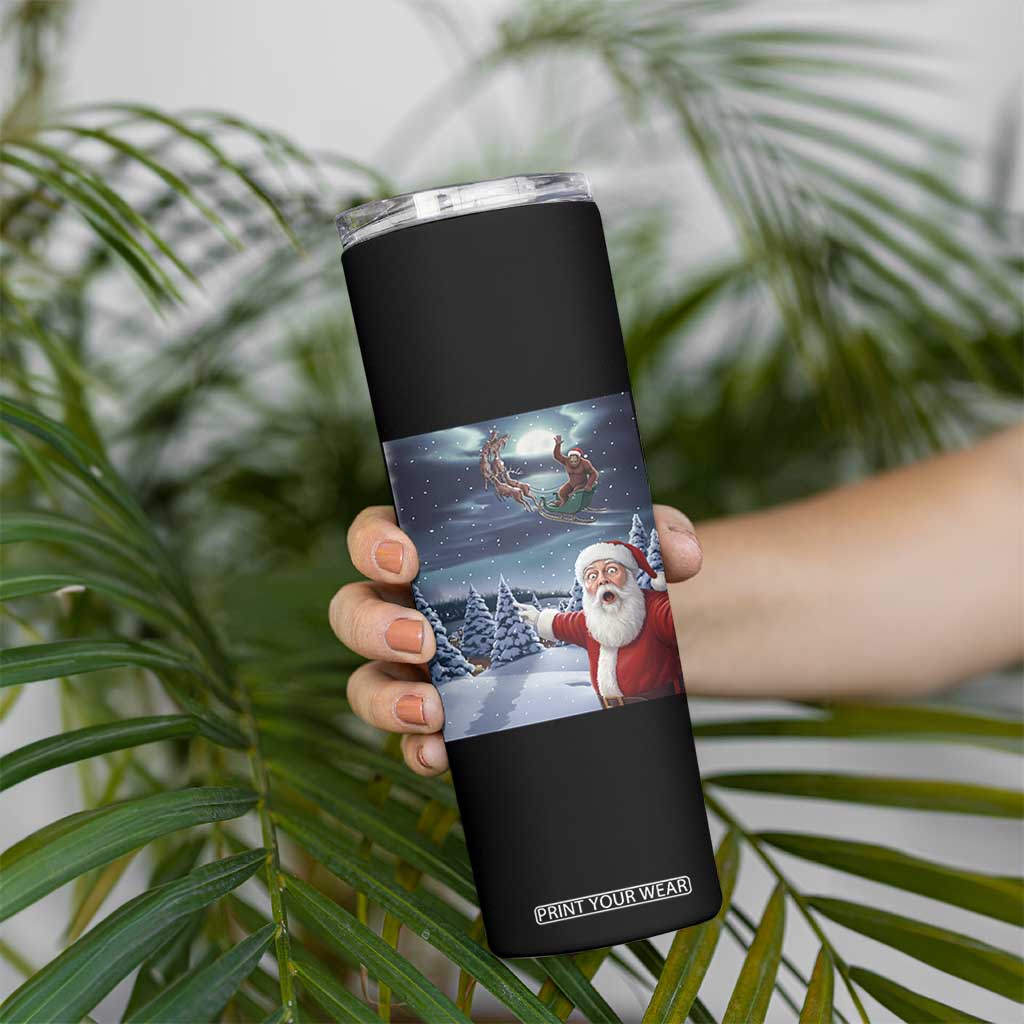 Funny Santa With Bigfoot Selfie Christmas Skinny Tumbler TS14 Print Your Wear