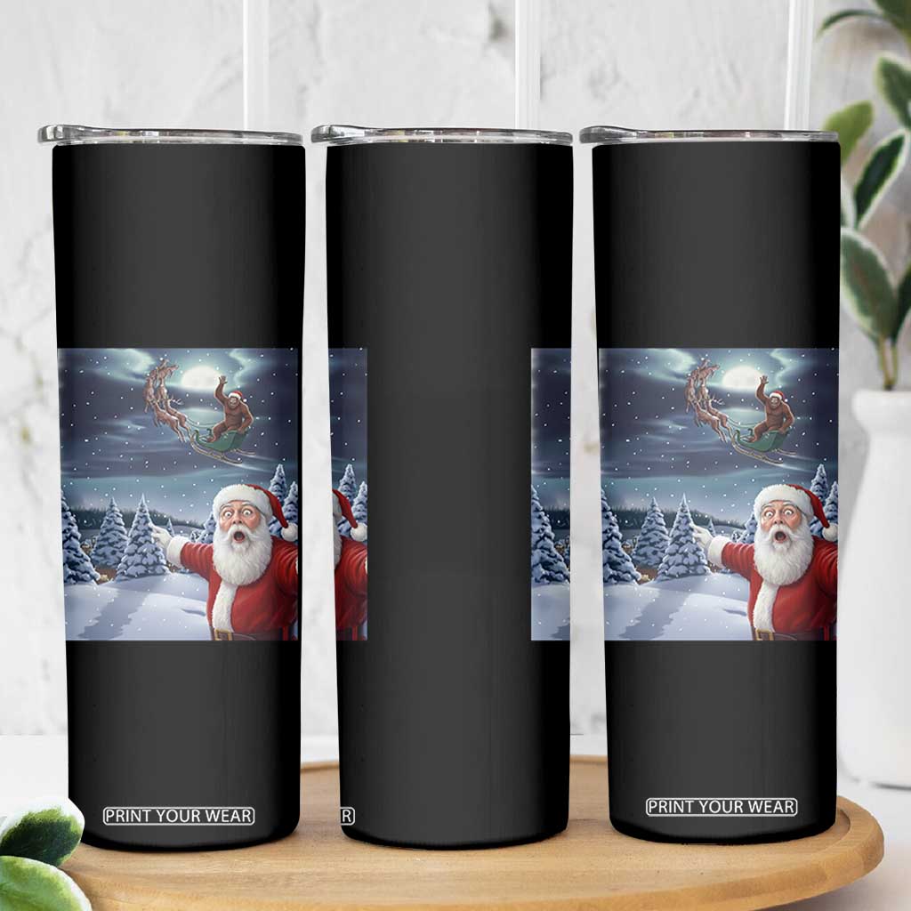 Funny Santa With Bigfoot Selfie Christmas Skinny Tumbler TS14 Print Your Wear
