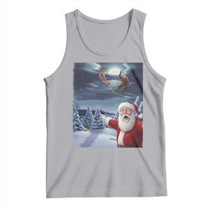 Funny Santa With Bigfoot Selfie Christmas Tank Top TS14 Athletic Heather Print Your Wear