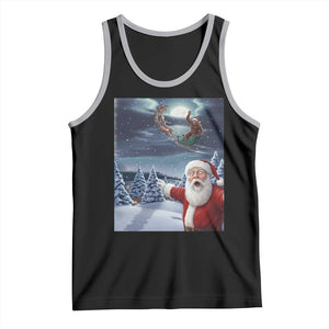 Funny Santa With Bigfoot Selfie Christmas Tank Top TS14 Black Athletic Heather Print Your Wear