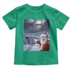 Funny Santa With Bigfoot Selfie Christmas Toddler T Shirt TS14 Irish Green Print Your Wear