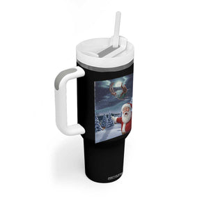 Funny Santa With Bigfoot Selfie Christmas Tumbler With Handle TS14 Print Your Wear