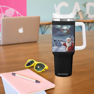 Funny Santa With Bigfoot Selfie Christmas Tumbler With Handle TS14 Print Your Wear