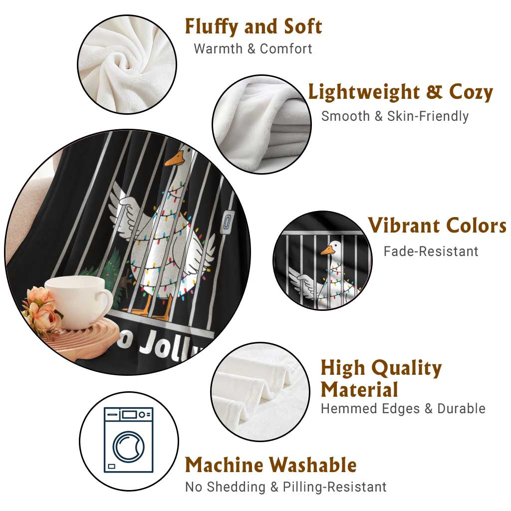 Funny Goose Christmas Throw Blanket Got Too Jolly TS14 Print Your Wear