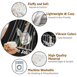 Funny Goose Christmas Throw Blanket Got Too Jolly TS14 Print Your Wear