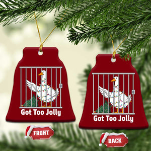 Funny Goose Christmas Ceramic Ornament Got Too Jolly TS14 Print Your Wear