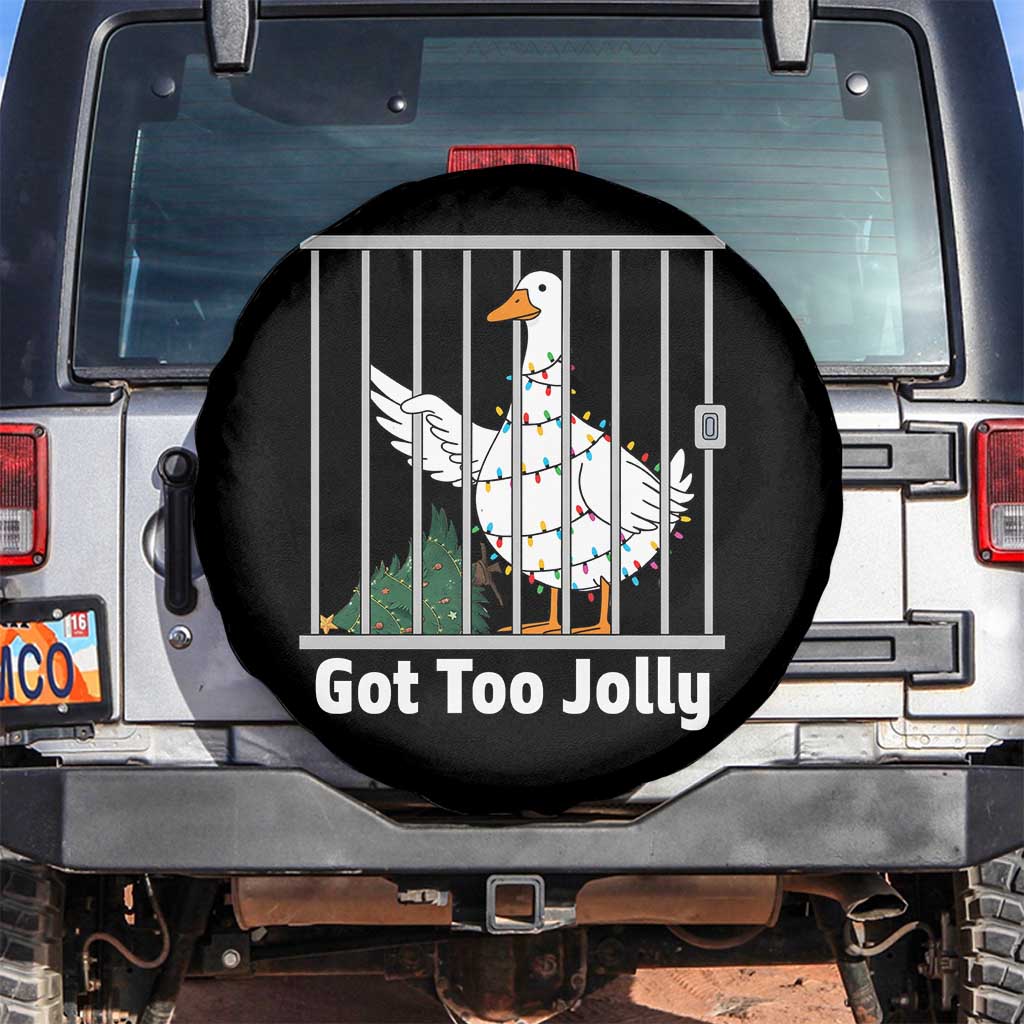 Funny Goose Christmas Spare Tire Cover Got Too Jolly TS14 No hole Black Print Your Wear