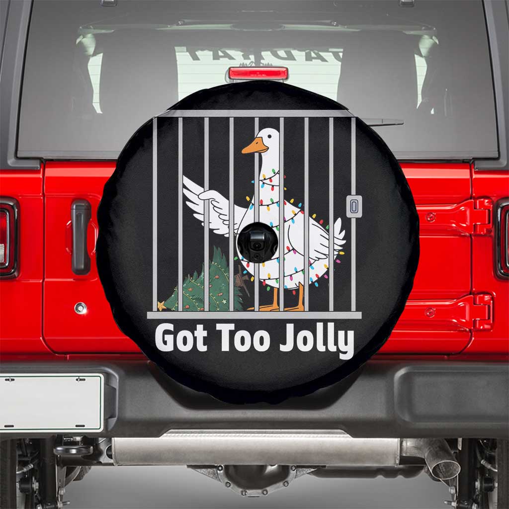 Funny Goose Christmas Spare Tire Cover Got Too Jolly TS14 Black Print Your Wear