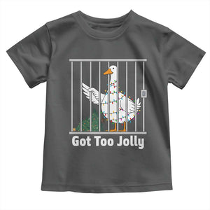 Funny Goose Christmas Toddler T Shirt Got Too Jolly TS14 Dark Heather Print Your Wear