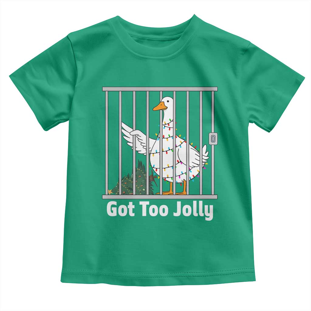 Funny Goose Christmas Toddler T Shirt Got Too Jolly TS14 Irish Green Print Your Wear