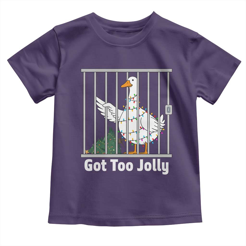 Funny Goose Christmas Toddler T Shirt Got Too Jolly TS14 Purple Print Your Wear