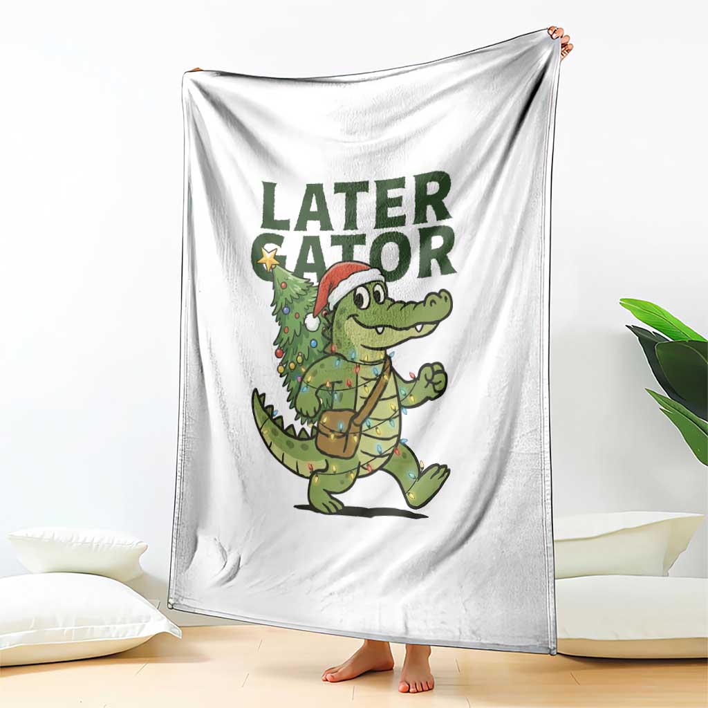 Funny Alligator Christmas Throw Blanket Lator Gator TS14 Print Your Wear