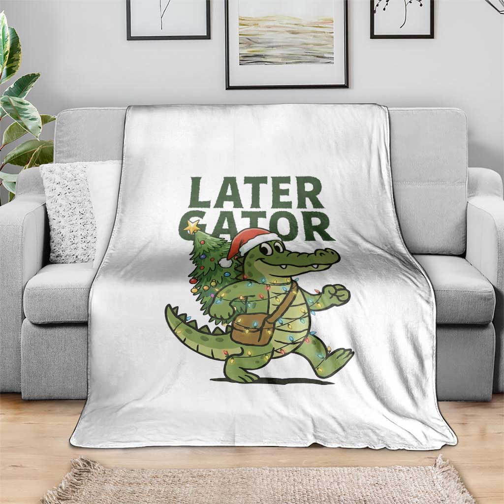 Funny Alligator Christmas Throw Blanket Lator Gator TS14 Print Your Wear