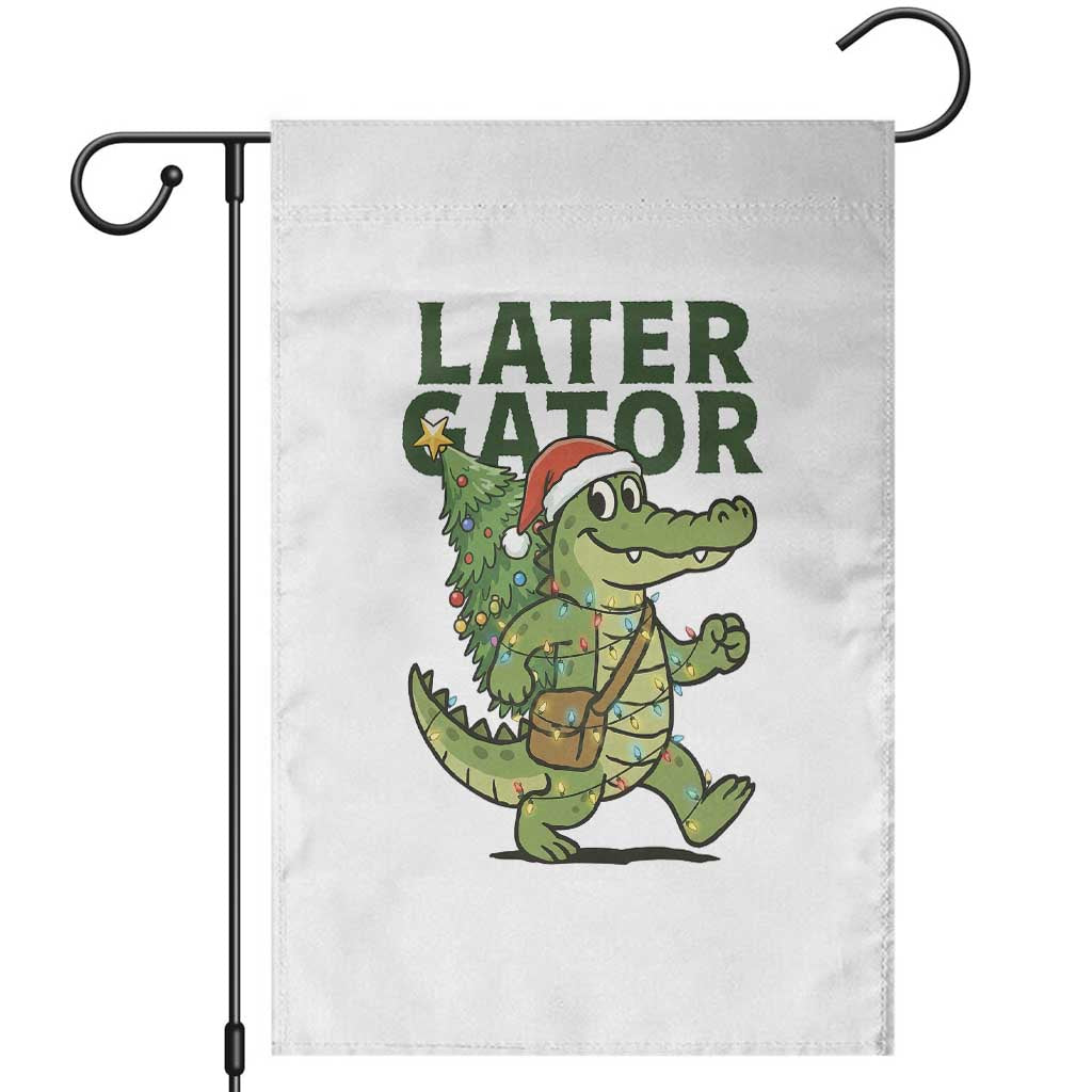 Funny Alligator Christmas Garden Flag Lator Gator TS14 White Print Your Wear