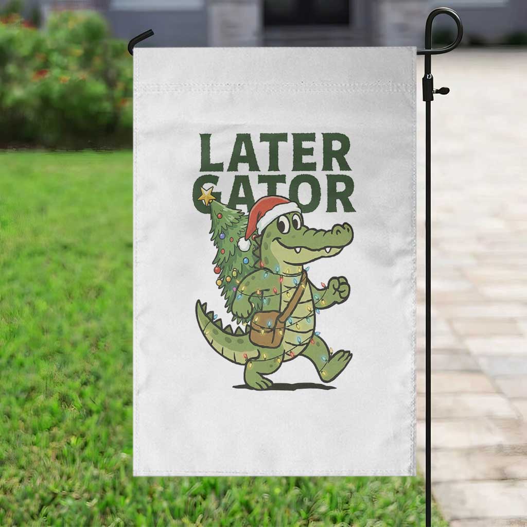 Funny Alligator Christmas Garden Flag Lator Gator TS14 Print Your Wear