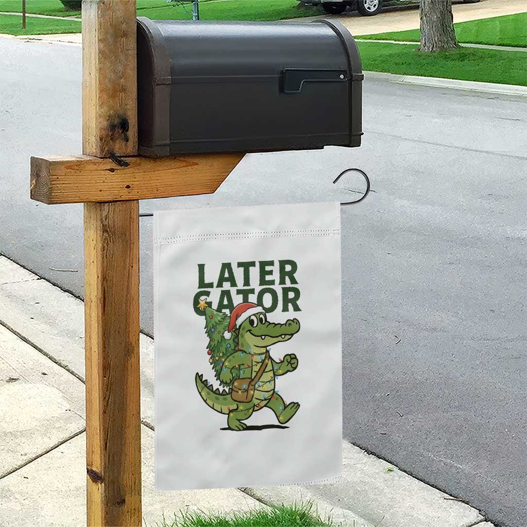 Funny Alligator Christmas Garden Flag Lator Gator TS14 Print Your Wear
