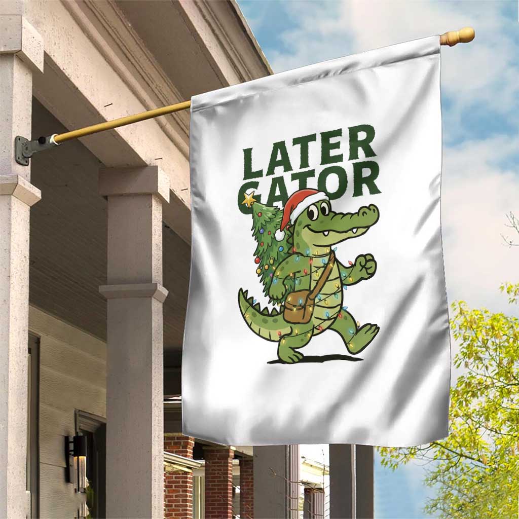 Funny Alligator Christmas Garden Flag Lator Gator TS14 Print Your Wear