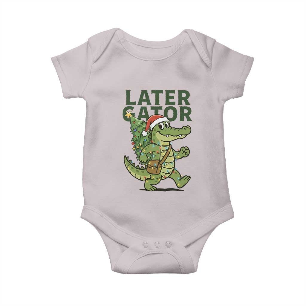 Funny Alligator Christmas Baby Onesie Lator Gator TS14 Ice Gray Print Your Wear