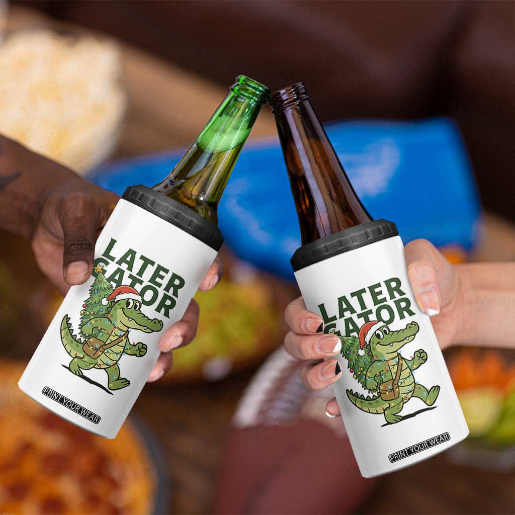 Funny Alligator Christmas 4 in 1 Can Cooler Tumbler Lator Gator TS14 Print Your Wear