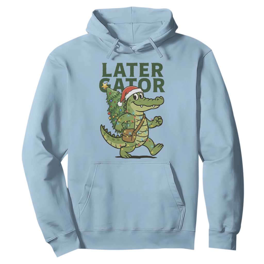 Funny Alligator Christmas Hoodie Lator Gator TS14 Light Blue Print Your Wear