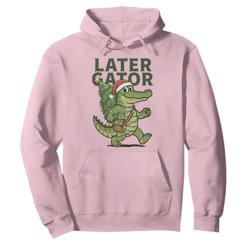 Funny Alligator Christmas Hoodie Lator Gator TS14 Light Pink Print Your Wear